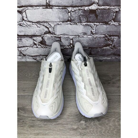 HOKA Project Clifton Blanc de Blanc Lunar White Mesh Center Zip Gym Women 40EU/9 - Picture 11 of 16